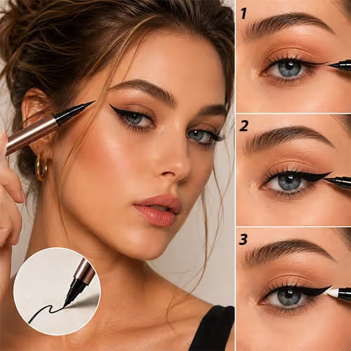 🎁 Buy 1 Get 1 FREE ✨ 2-in-1 Waterproof Eyeliner — Sharp Wings, Fix Mistakes in Seconds