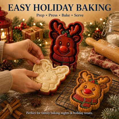 🎁 BUY 1 GET 1 FREE — 16-Design Christmas Mini Pie Mold Set 🎄 Make Santa, Snowman & Reindeer Pies in Minutes ✨