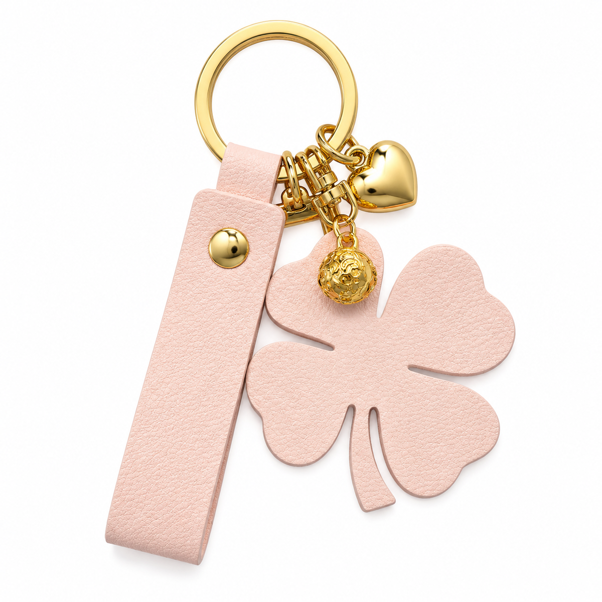Pink Four-Leaf Clover Keychain