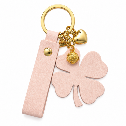 Pink Four-Leaf Clover Keychain