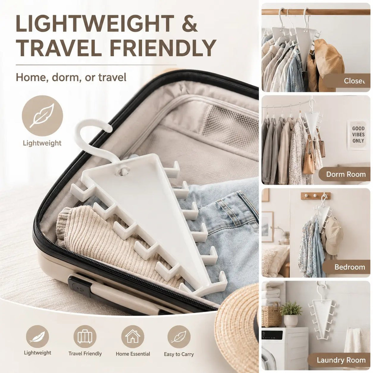 V-Shaped 360° Rotating Closet Organizer Hanger, Space-Saving 12-Hook Storage Rack