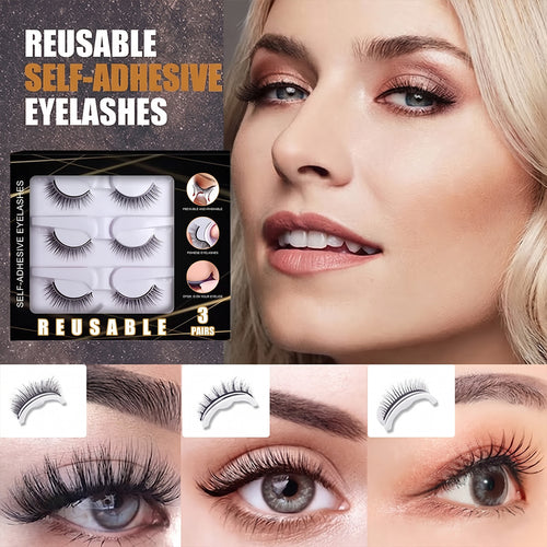🔥Buy 3 Get 2 FREE 👁️ 3-Second Self-Adhesive False Eyelashes ✨ No Glue & Reusable