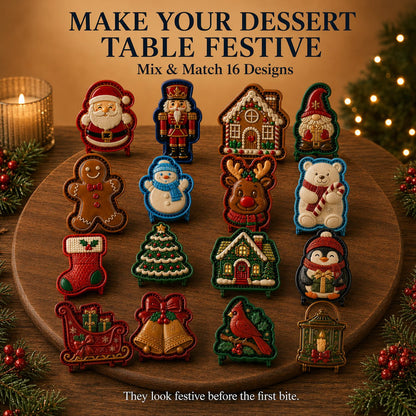 🎁 BUY 1 GET 1 FREE — 16-Design Christmas Mini Pie Mold Set 🎄 Make Santa, Snowman & Reindeer Pies in Minutes ✨