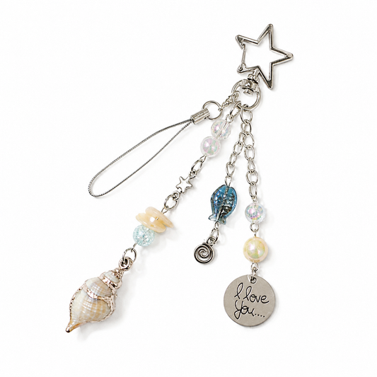Gold-Edged Conch Shell Charm