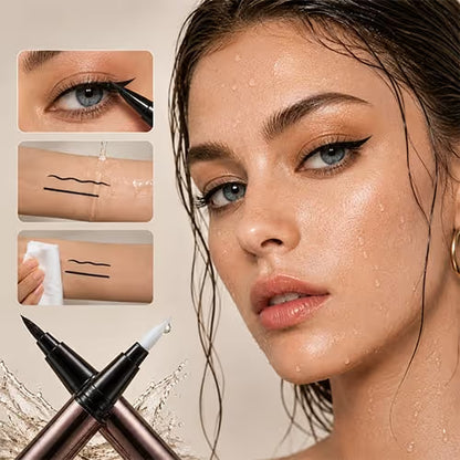 🎁 Buy 1 Get 1 FREE ✨ 2-in-1 Waterproof Eyeliner — Sharp Wings, Fix Mistakes in Seconds