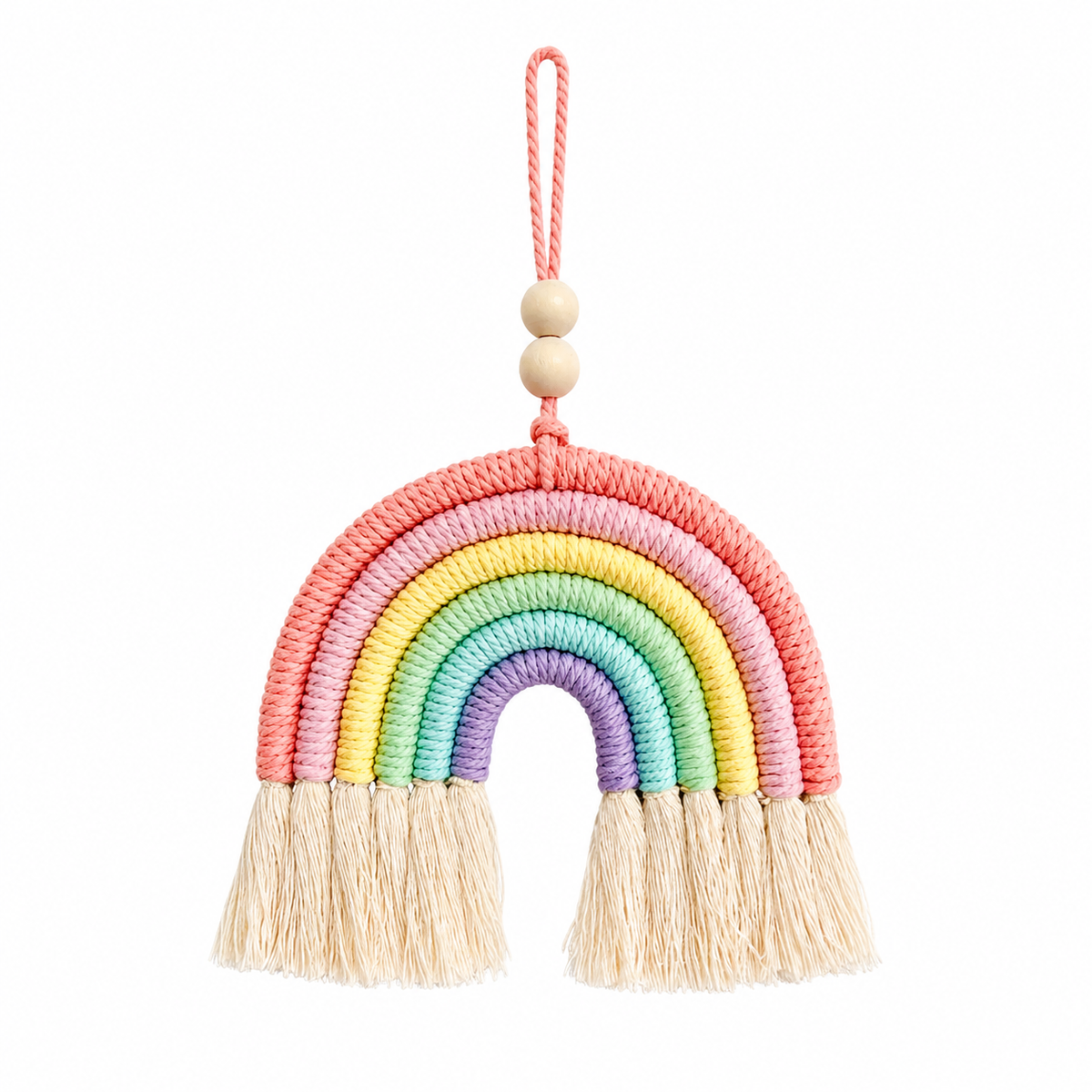 Handwoven Cotton Rope Rainbow Hanging Ornament