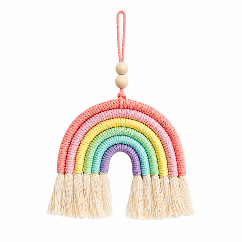 Handwoven Cotton Rope Rainbow Hanging Ornament
