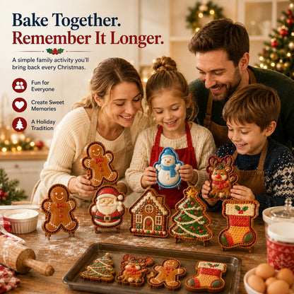 🎁 BUY 1 GET 1 FREE — 16-Design Christmas Mini Pie Mold Set 🎄 Make Santa, Snowman & Reindeer Pies in Minutes ✨