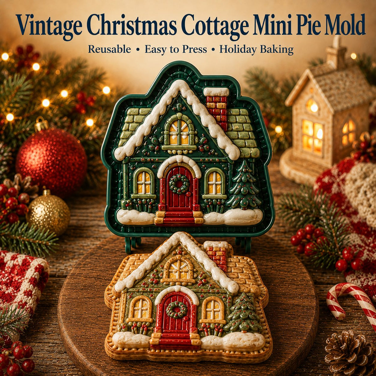 🎁 BUY 1 GET 1 FREE — 16-Design Christmas Mini Pie Mold Set 🎄 Make Santa, Snowman & Reindeer Pies in Minutes ✨