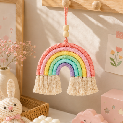 Handwoven Cotton Rope Rainbow Hanging Ornament