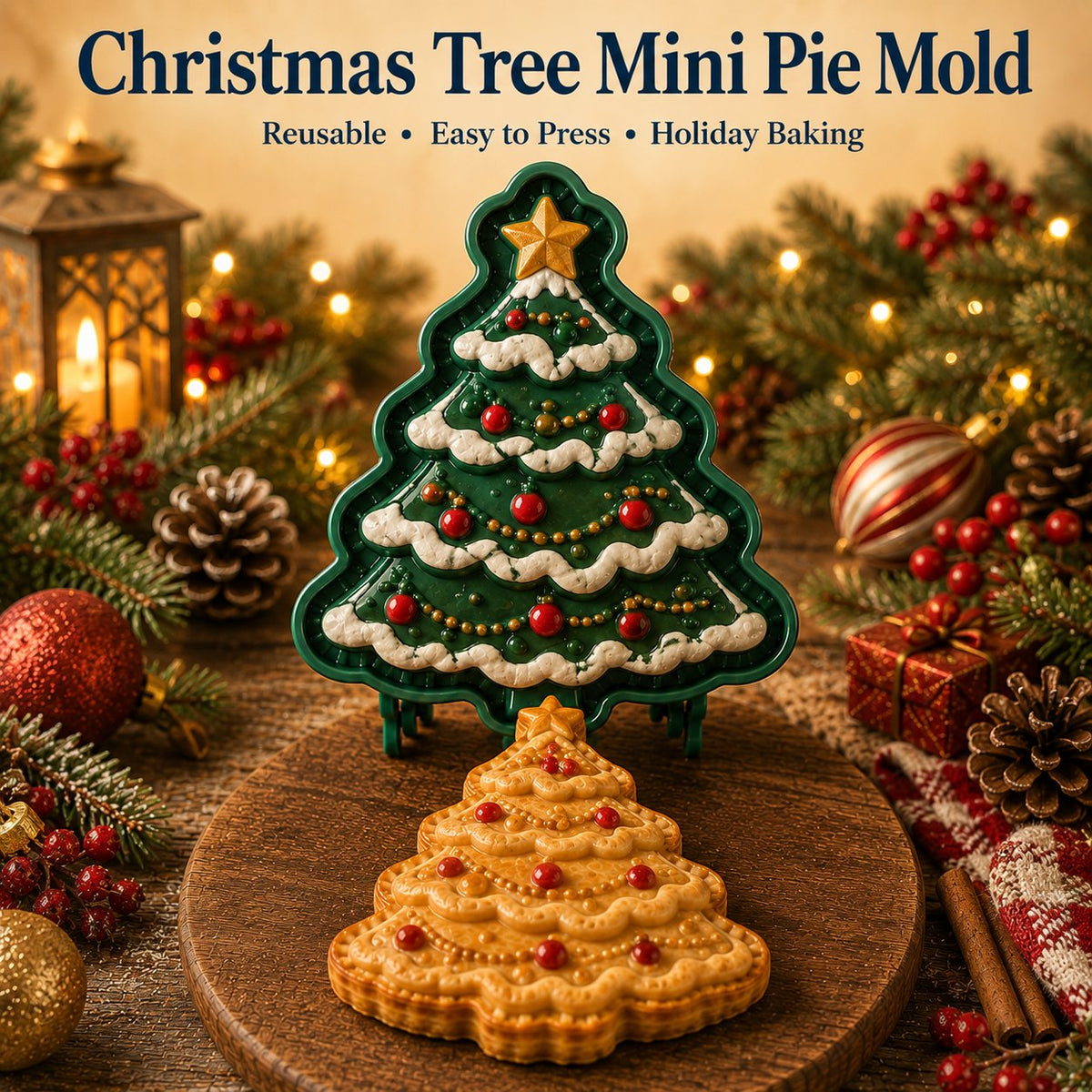 🎁 BUY 1 GET 1 FREE — 16-Design Christmas Mini Pie Mold Set 🎄 Make Santa, Snowman & Reindeer Pies in Minutes ✨