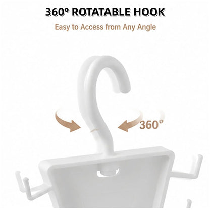 V-Shaped 360° Rotating Closet Organizer Hanger, Space-Saving 12-Hook Storage Rack
