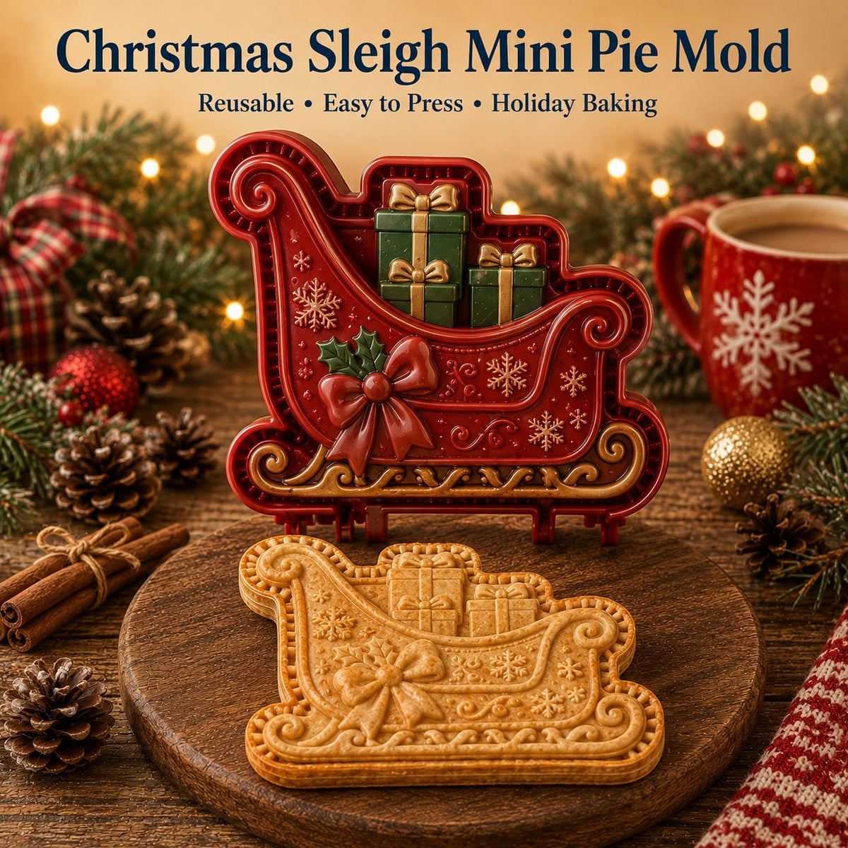 🎁 BUY 1 GET 1 FREE — 16-Design Christmas Mini Pie Mold Set 🎄 Make Santa, Snowman & Reindeer Pies in Minutes ✨