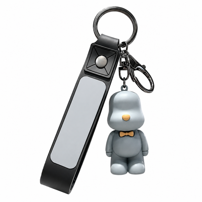 Blue Bow Tie Bear Keychain