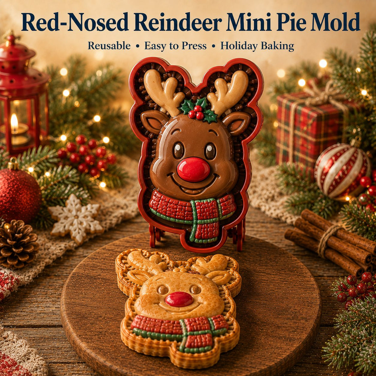 🎁 BUY 1 GET 1 FREE — 16-Design Christmas Mini Pie Mold Set 🎄 Make Santa, Snowman & Reindeer Pies in Minutes ✨