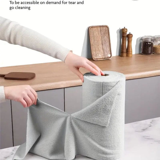 Reusable Microfiber Cleaning Cloth Roll (50pcs)