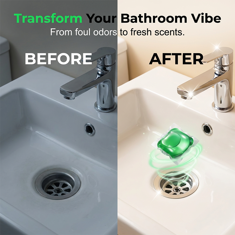 🎁 BUY 1 GET 1 FREE 🔥 Bye-Bye Drain Odors 💧 Bio-Enzyme Drain Pods — Drop In Freshen Up No Scrubbing