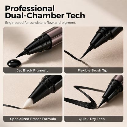🎁 Buy 1 Get 1 FREE ✨ 2-in-1 Waterproof Eyeliner — Sharp Wings, Fix Mistakes in Seconds