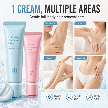 🎁 BUY 3 GET 2 FREE ✨ Gentle All-Over Body Hair Removal Cream with Glycerin + Urea – Smooth, Soft Skin