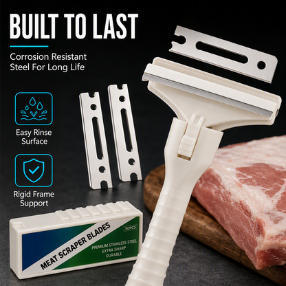 🎁 BUY 1 GET 1 FREE! 🔥 Meat Scraper – Easy Fat & Silverskin Removal for Beef, Pork & Brisket 🥩